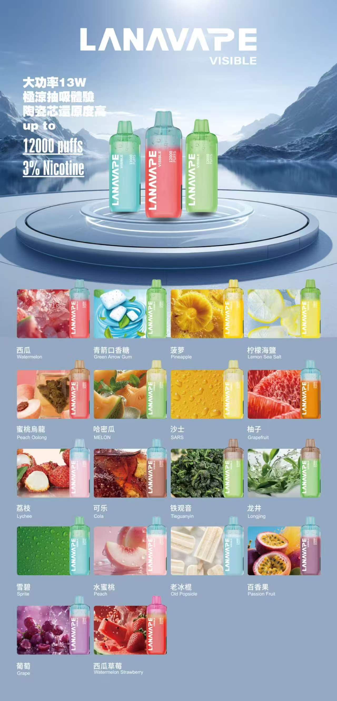 lana12000口拋棄式電子煙 一次性電子煙 台灣現貨